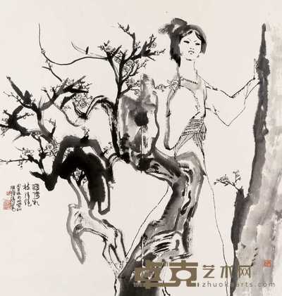 程十发 1986年作 清绝 镜心 110.5×103.5cm